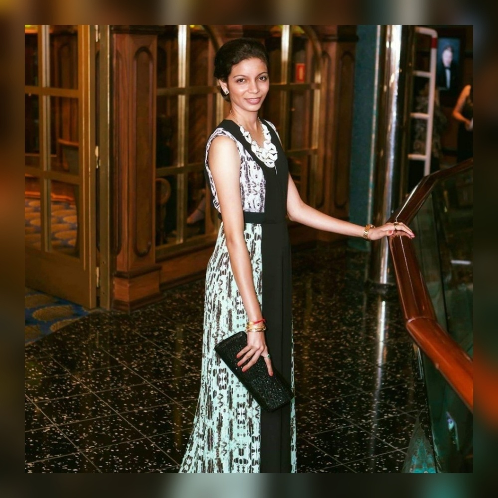 Etta V-Neck Print-Blocked Dress